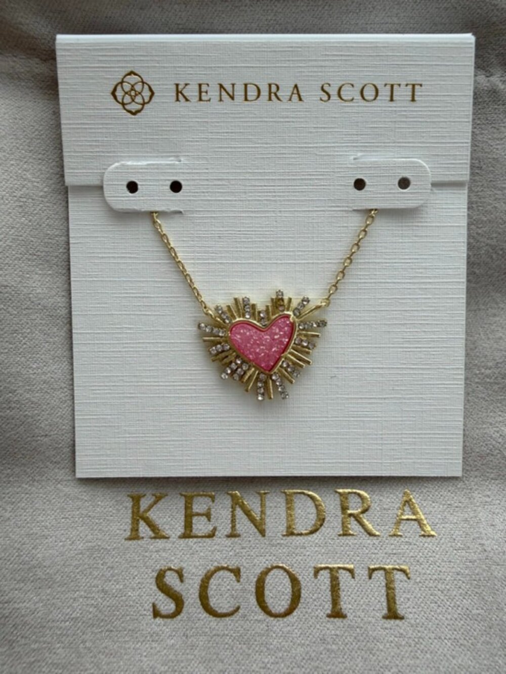 Kendra Scott pink heart necklace